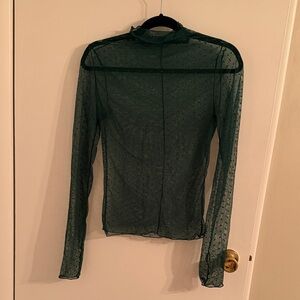 Green Mesh Dot Top